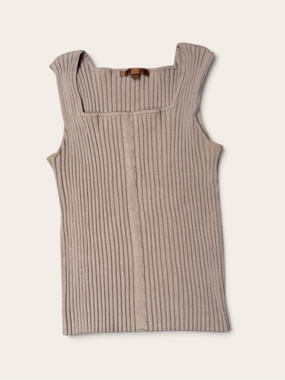 Belldini Neutral Beige Ribbed Knit Tank Top Size S